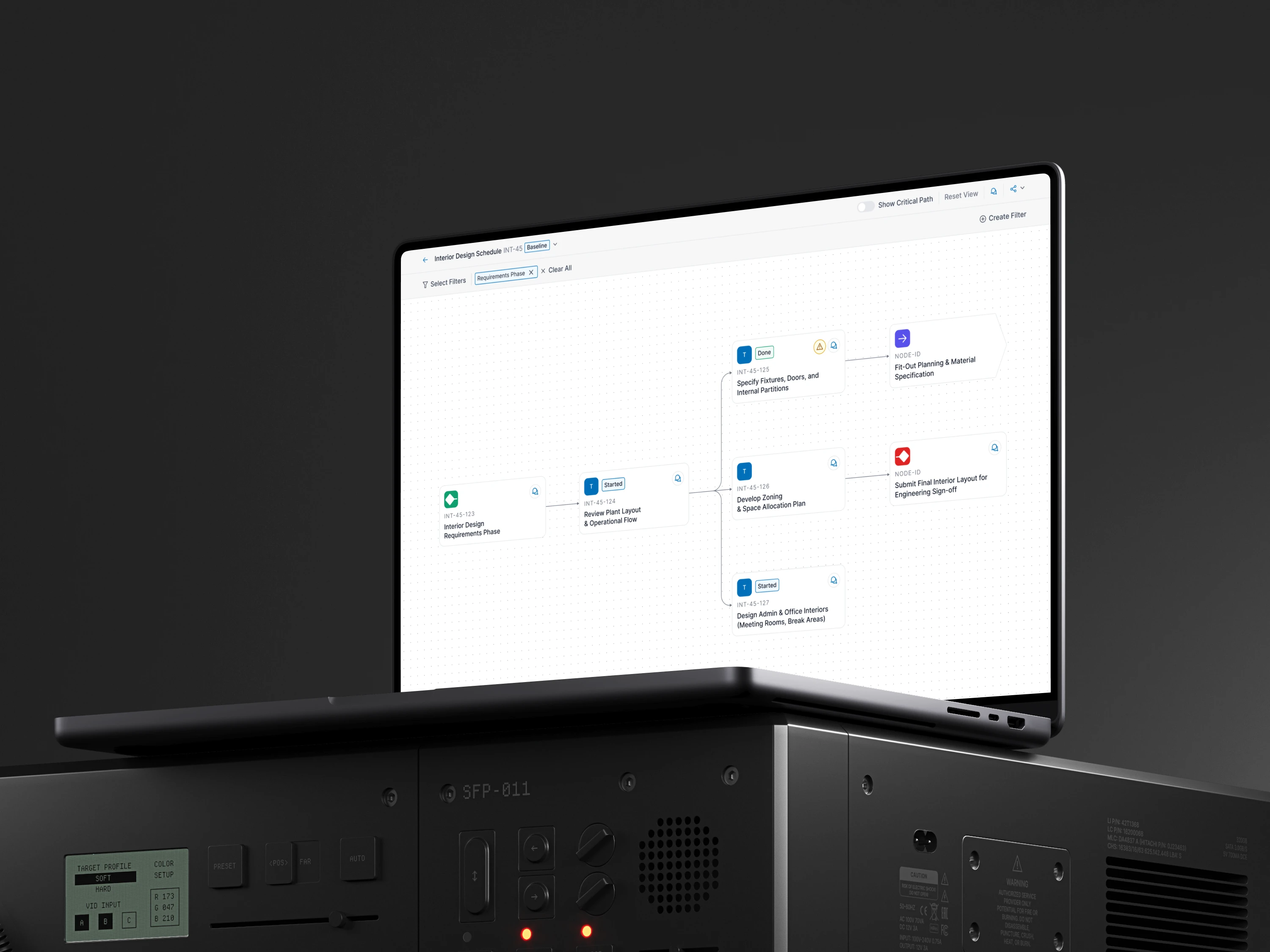 Node-based network diagram for schedule auditing