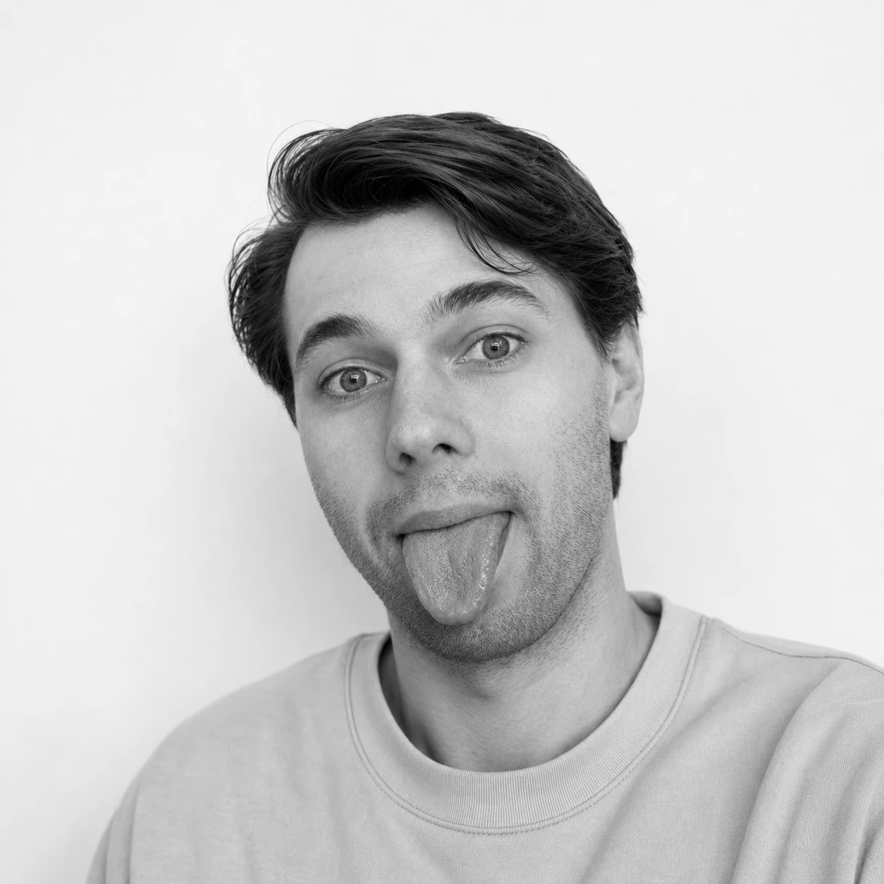 Konrad Majewski making a silly face